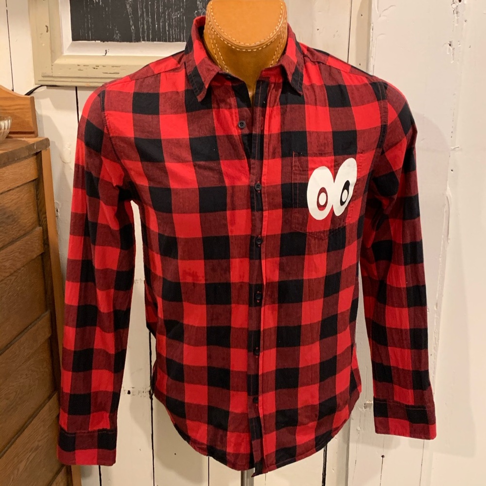 Black & Red Buffalo Checkered Graphic Button Down